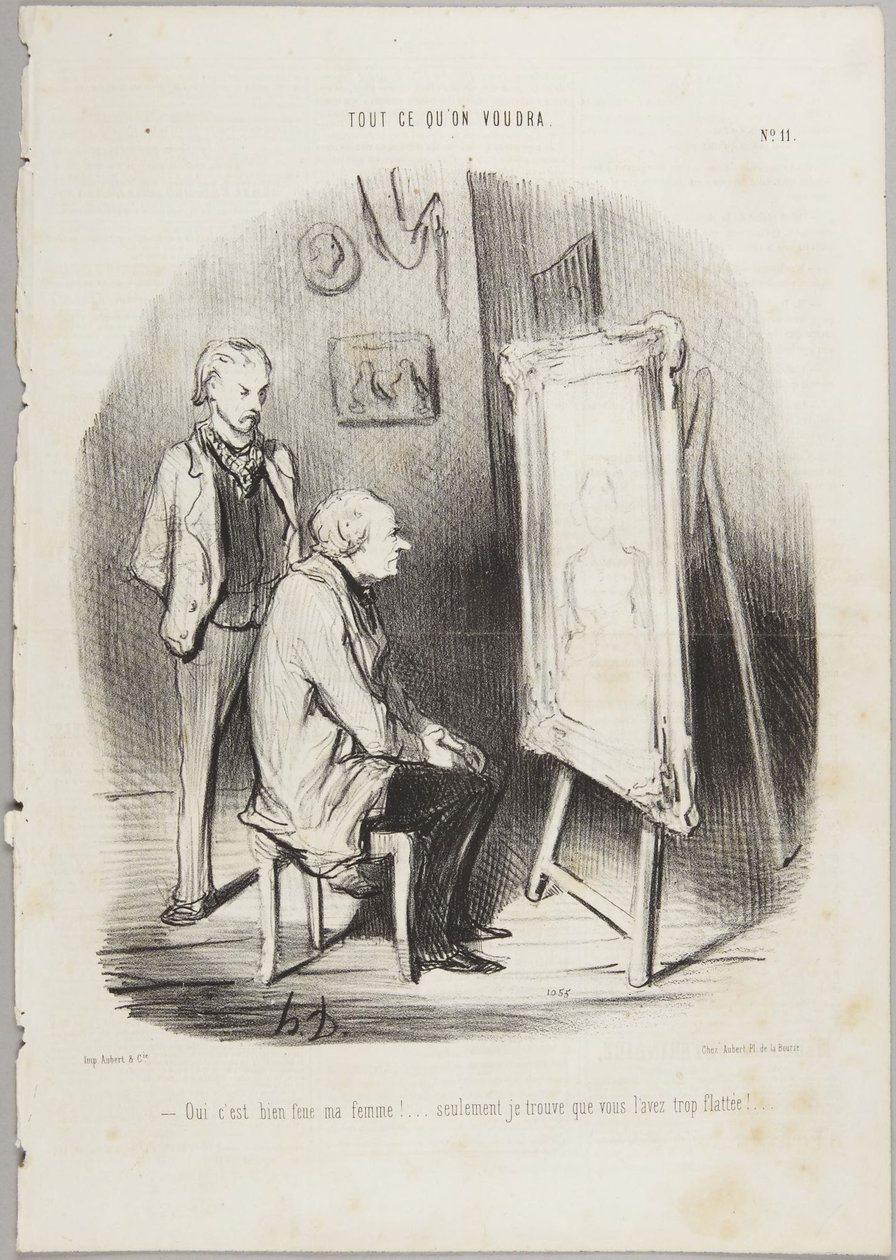 Sì, è proprio la mia defunta moglie!, numero 11 della serie *Tout ce qu’on voudra* di *Le Charivari* da Honoré Daumier