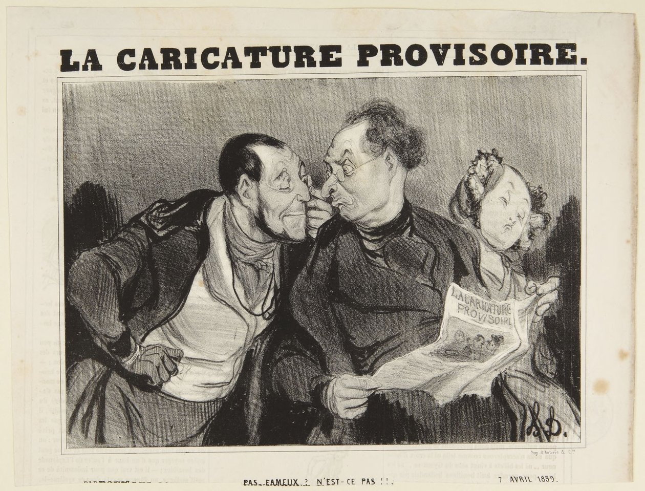 ...Non molto? Non è vero!, dalla serie Types Parisiens da La Caricature Provisoire da Honoré Daumier