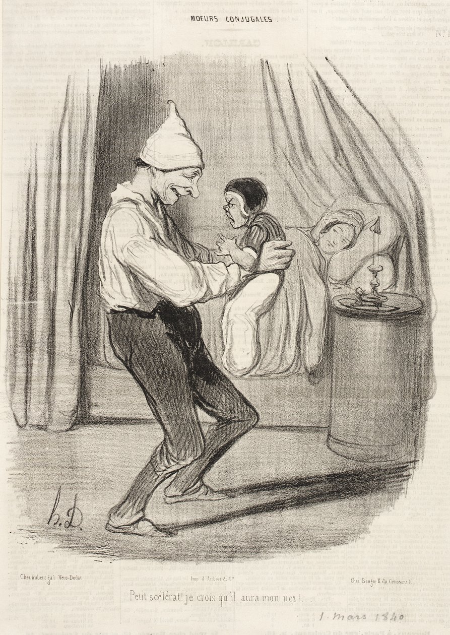 Piccolo mascalzone! Credo che avrà il mio naso... da Honoré Daumier