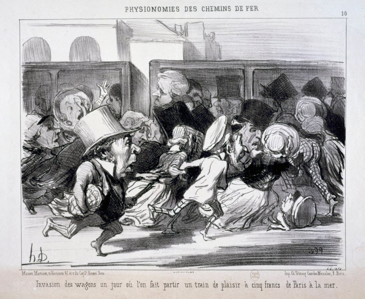 Fisionomie delle ferrovie n. 10: Invasione dei vagoni in un giorno in cui si fanno partire... da Honoré Daumier