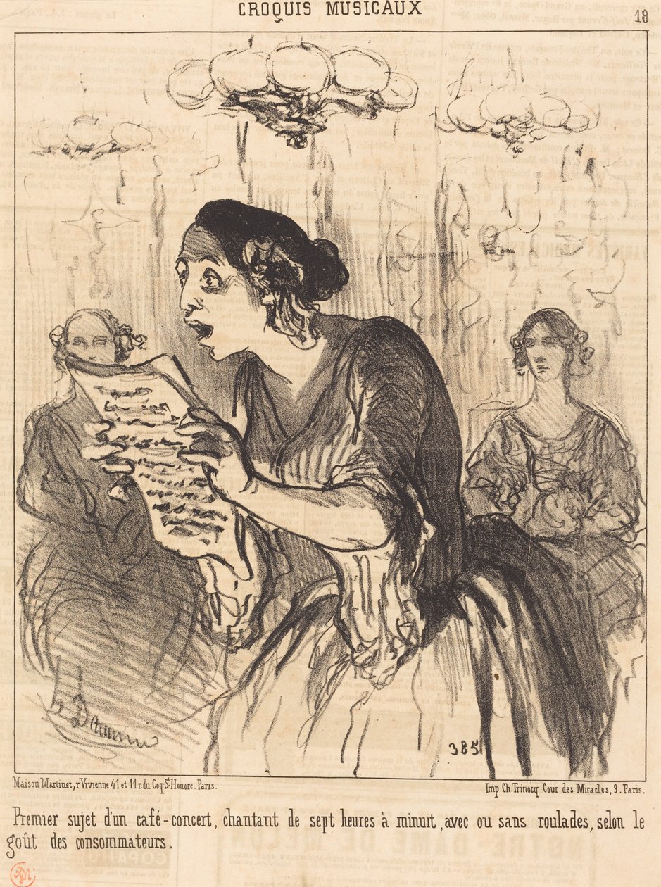 Primo artista di un café-concert canoro... da Honoré Daumier