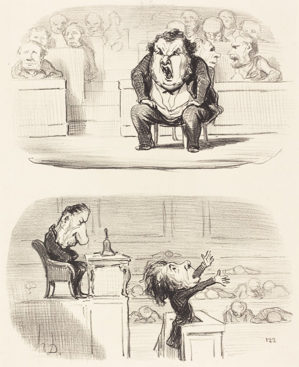 Quando un oratore noioso sale sul palco da Honoré Daumier