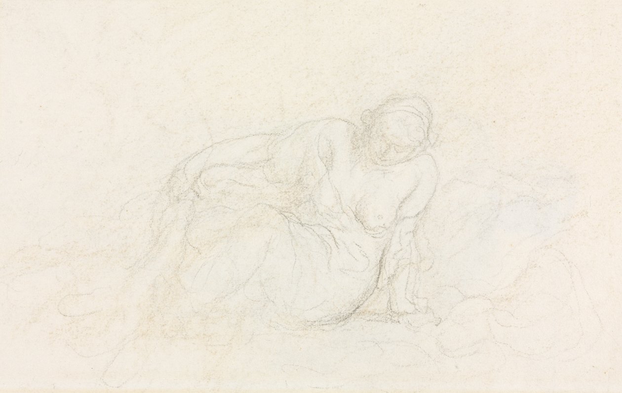 Donna reclinata appoggiata sul braccio (verso) da Honoré Daumier