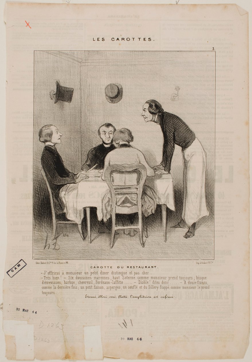 Bufala al ristorante da Honoré Daumier