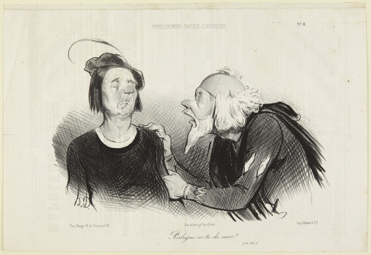 «Rodrigue, hai coraggio?», numero 8 della serie Fisionomie tragico-classiche da Le Charivari da Honoré Daumier