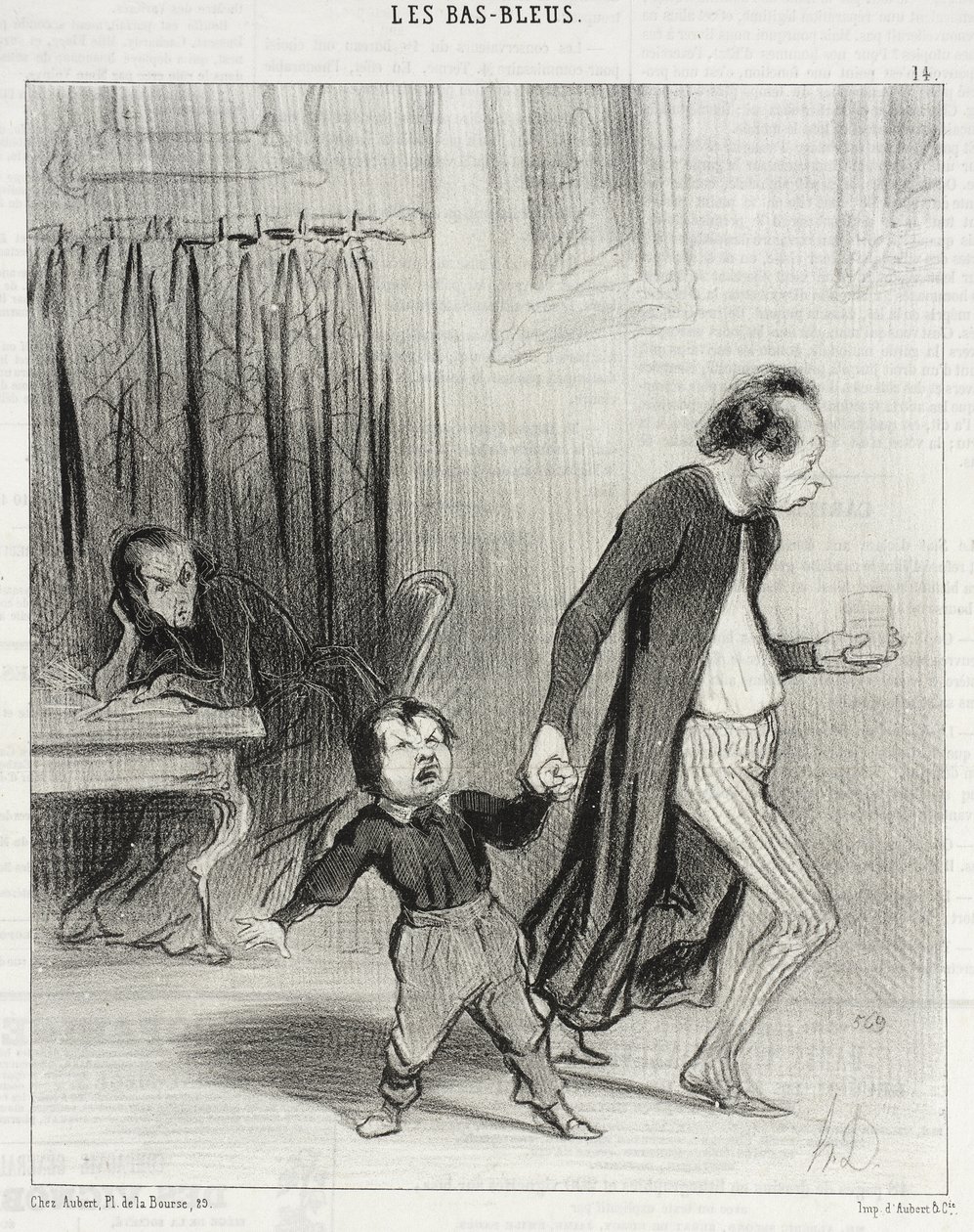 Maledetto bambino lascivo, vattene! da Honoré Daumier