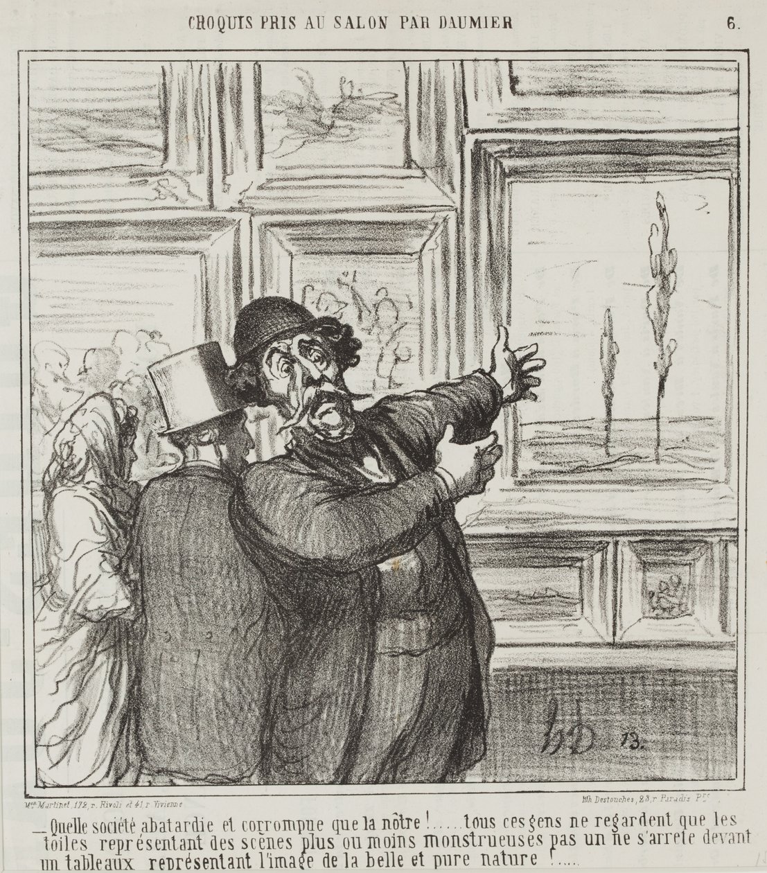 Schizzo fatto al Salon da Daumier, n. 6: Guarda che mondo degenerato e corrotto in cui viviamo... da Honoré Daumier