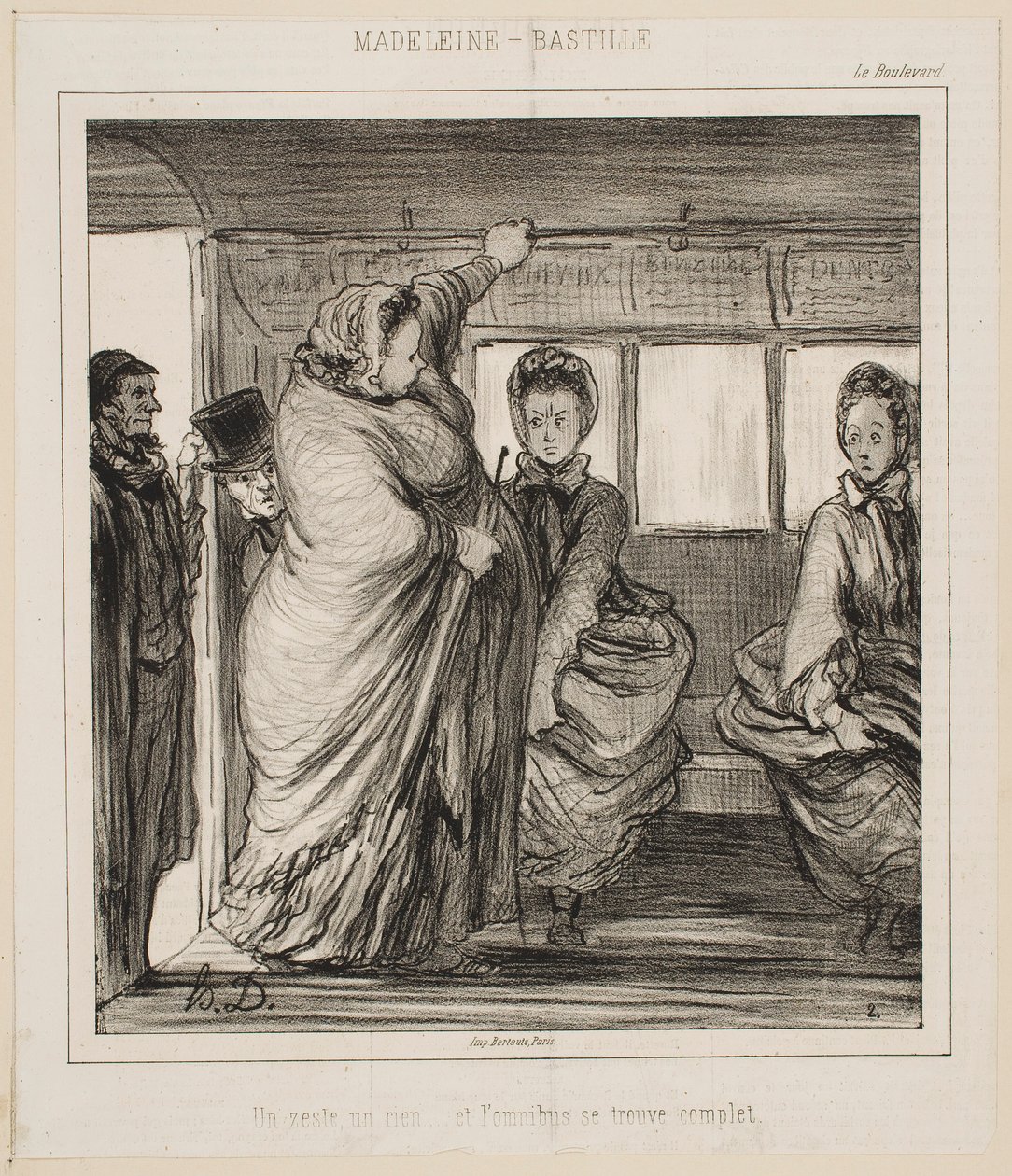 La linea di autobus Madeleine-Bastille da Honoré Daumier