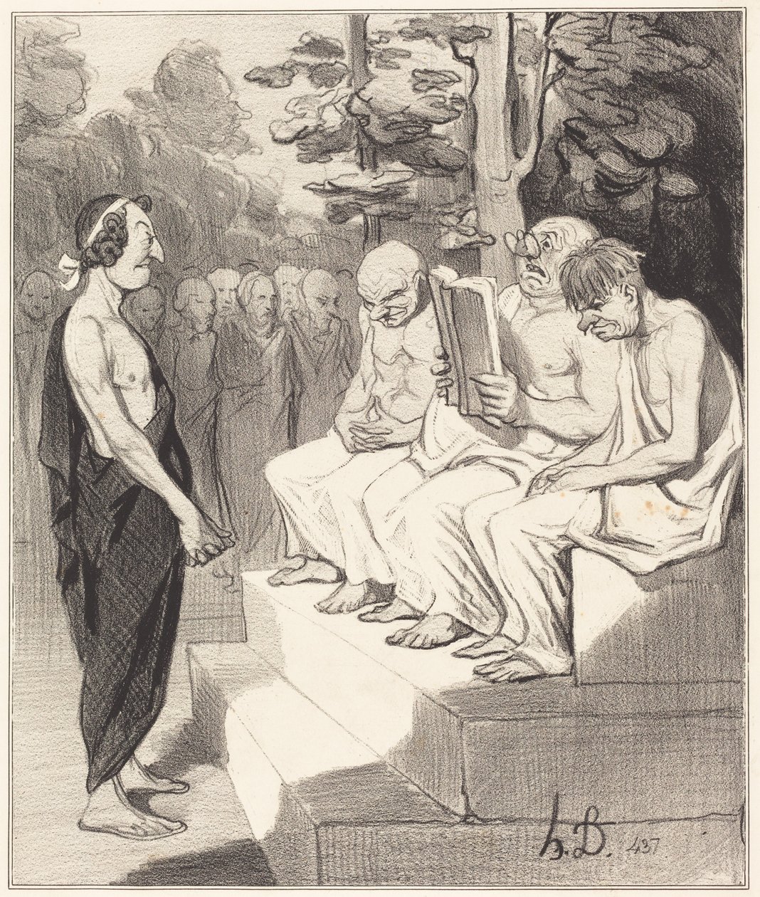 Telemaco interrogato dai saggi da Honoré Daumier