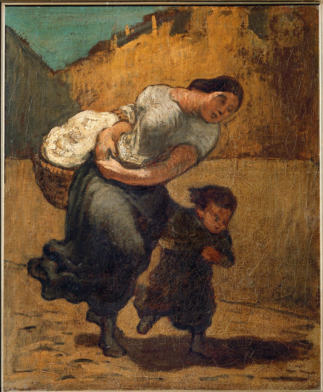 Il fardello... (olio su tela) da Honoré Daumier
