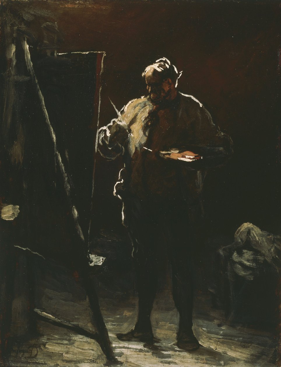 Il pittore al suo cavalletto da Honoré Daumier