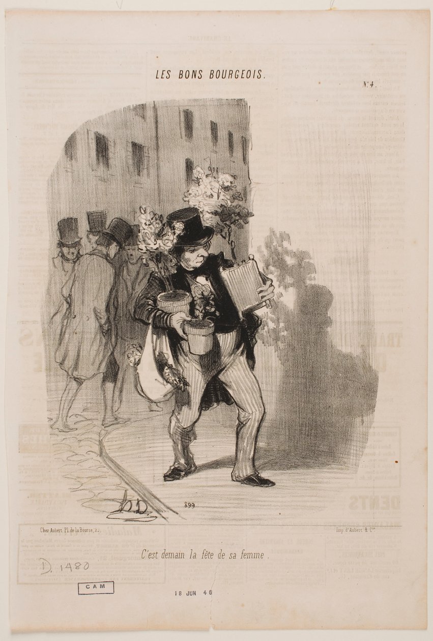 Domani è il compleanno di sua moglie da Honoré Daumier