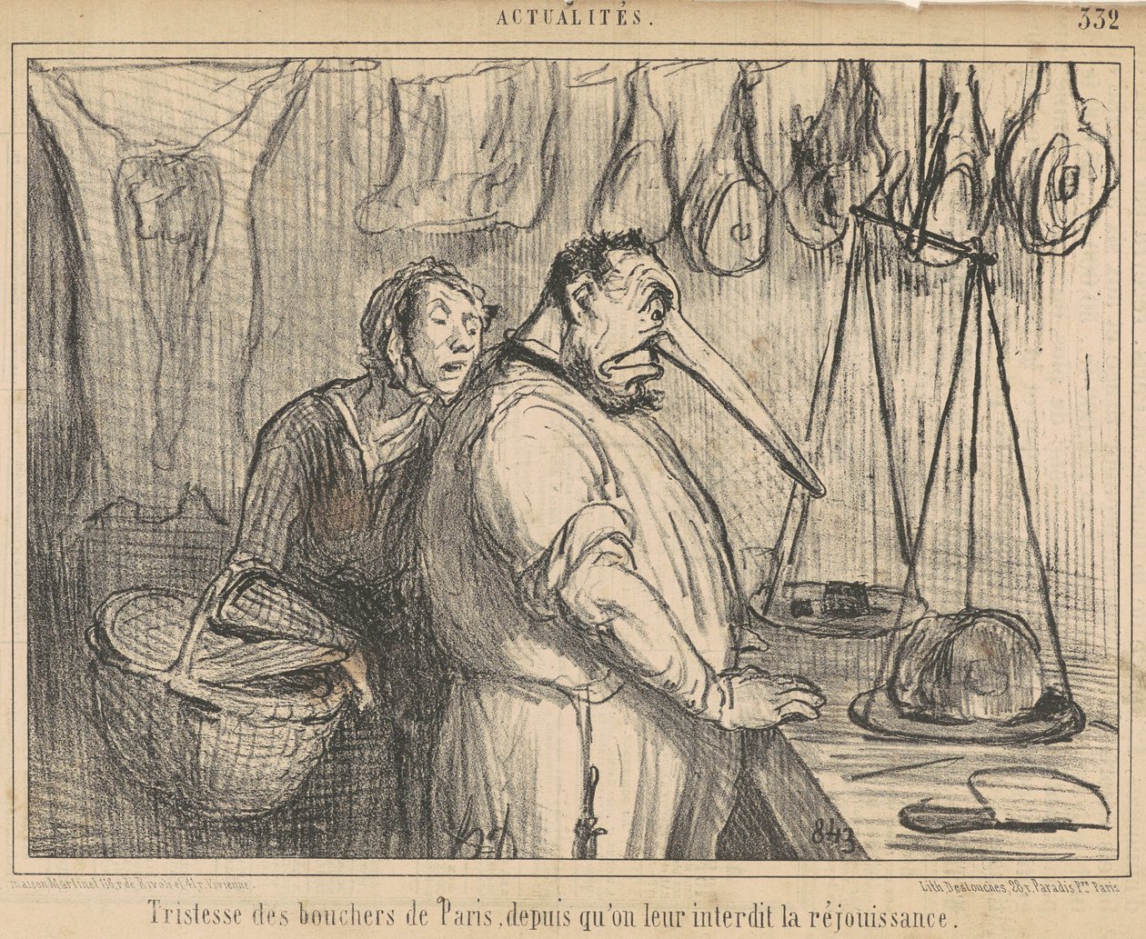 Tristezza dei macellai di Parigi... da Honoré Daumier