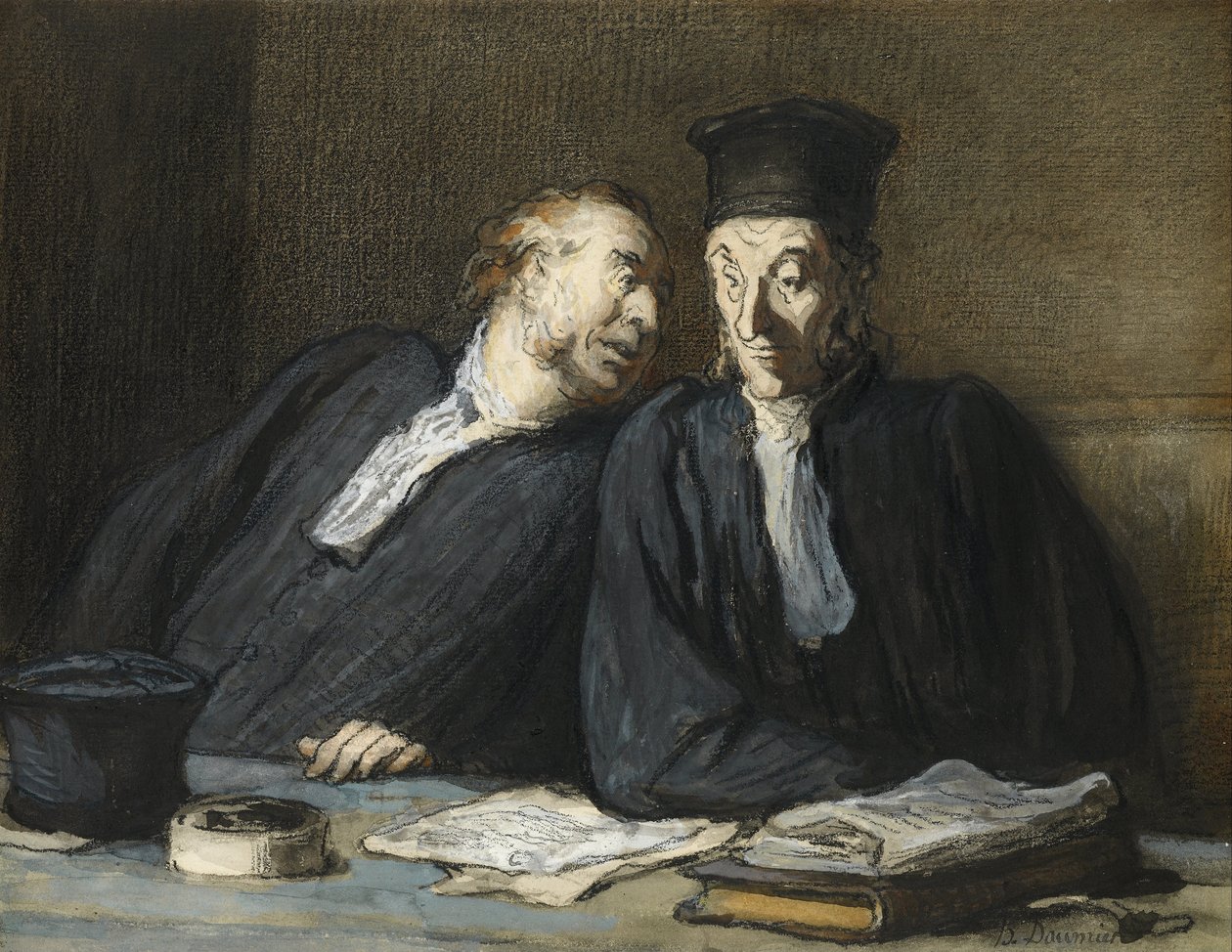 Due avvocati in conversazione da Honoré Daumier