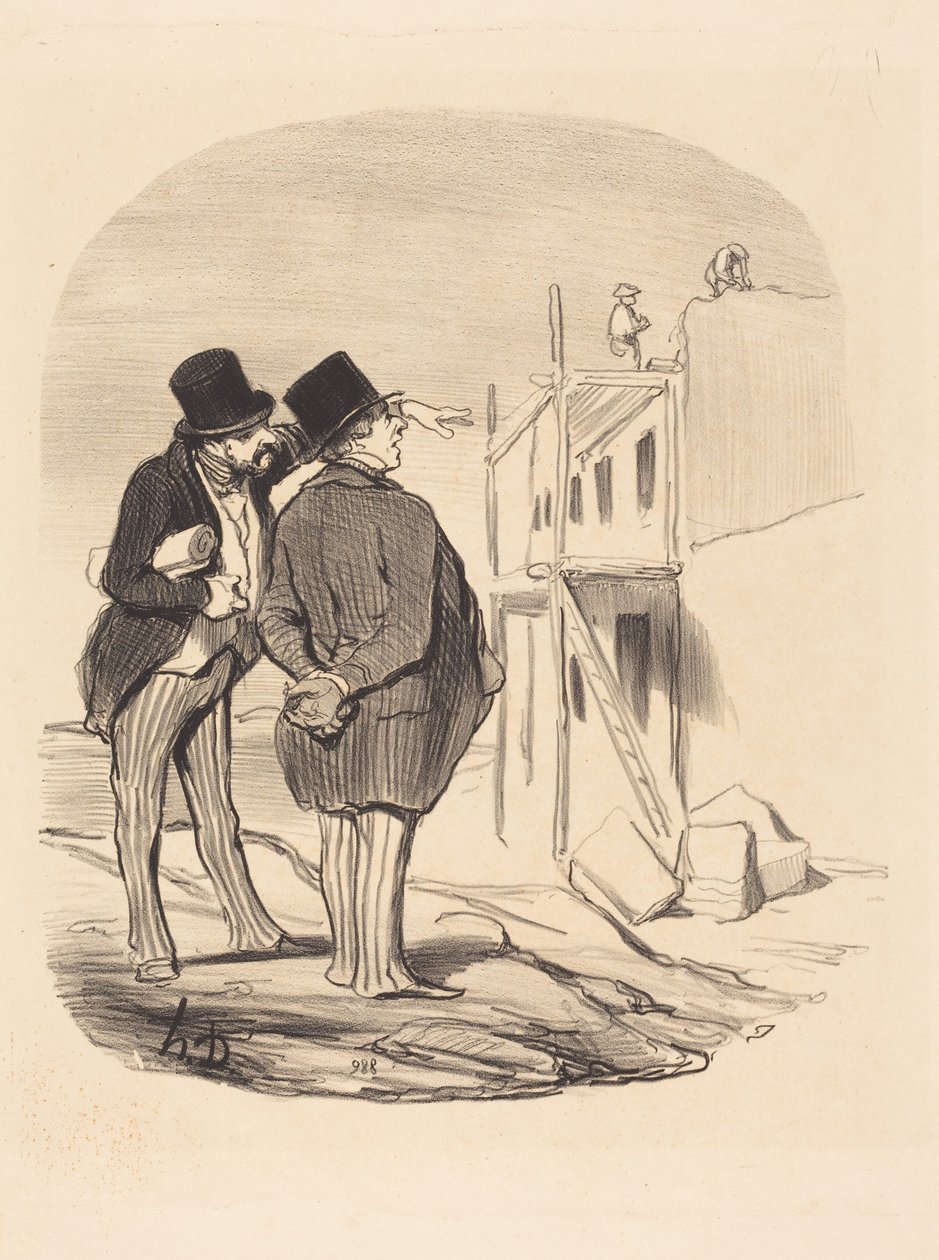 Due uomini fra le rovine da Honoré Daumier