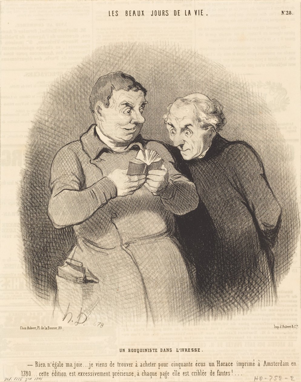 Un libraio in stato di ebbrezza da Honoré Daumier