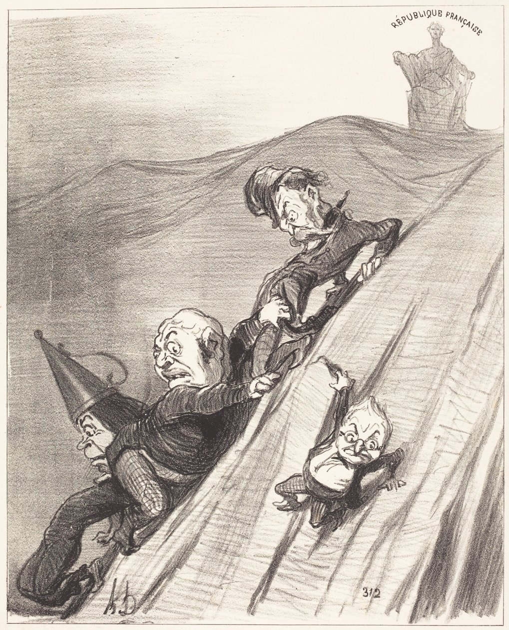 Una strada pericolosa da Honoré Daumier