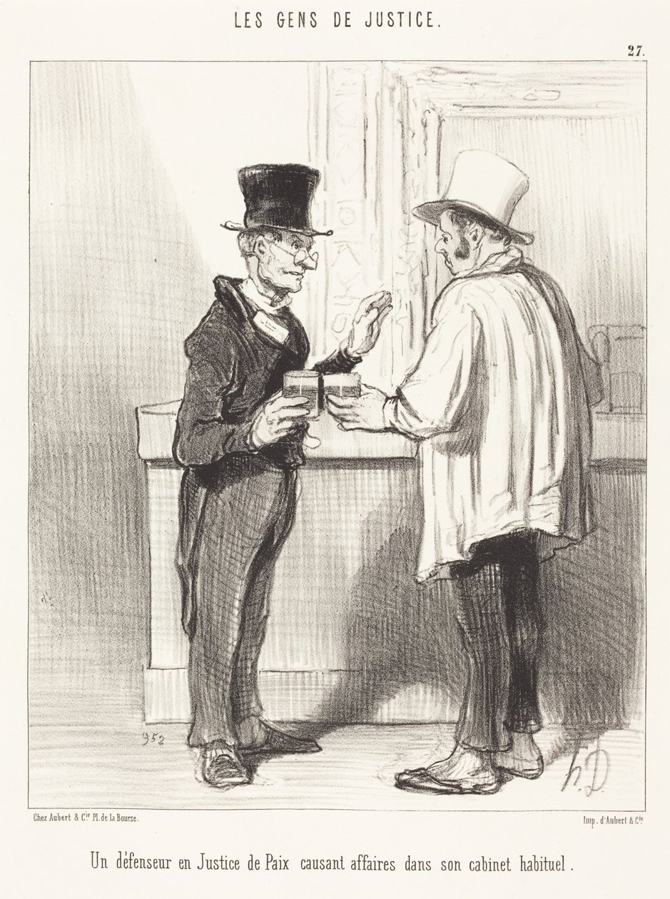 Un difensore... che parla... nel suo solito studio da Honoré Daumier