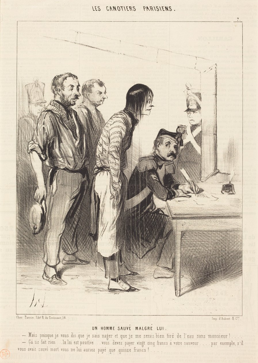 Un uomo salvato suo malgrado da Honoré Daumier