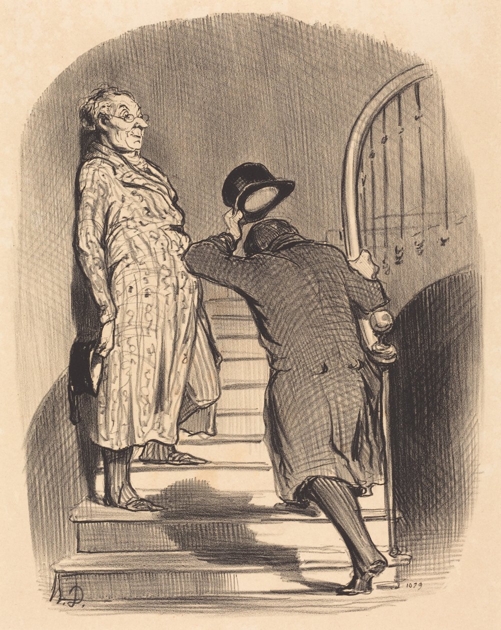 Un inquilino che paga puntualmente il suo affitto da Honoré Daumier
