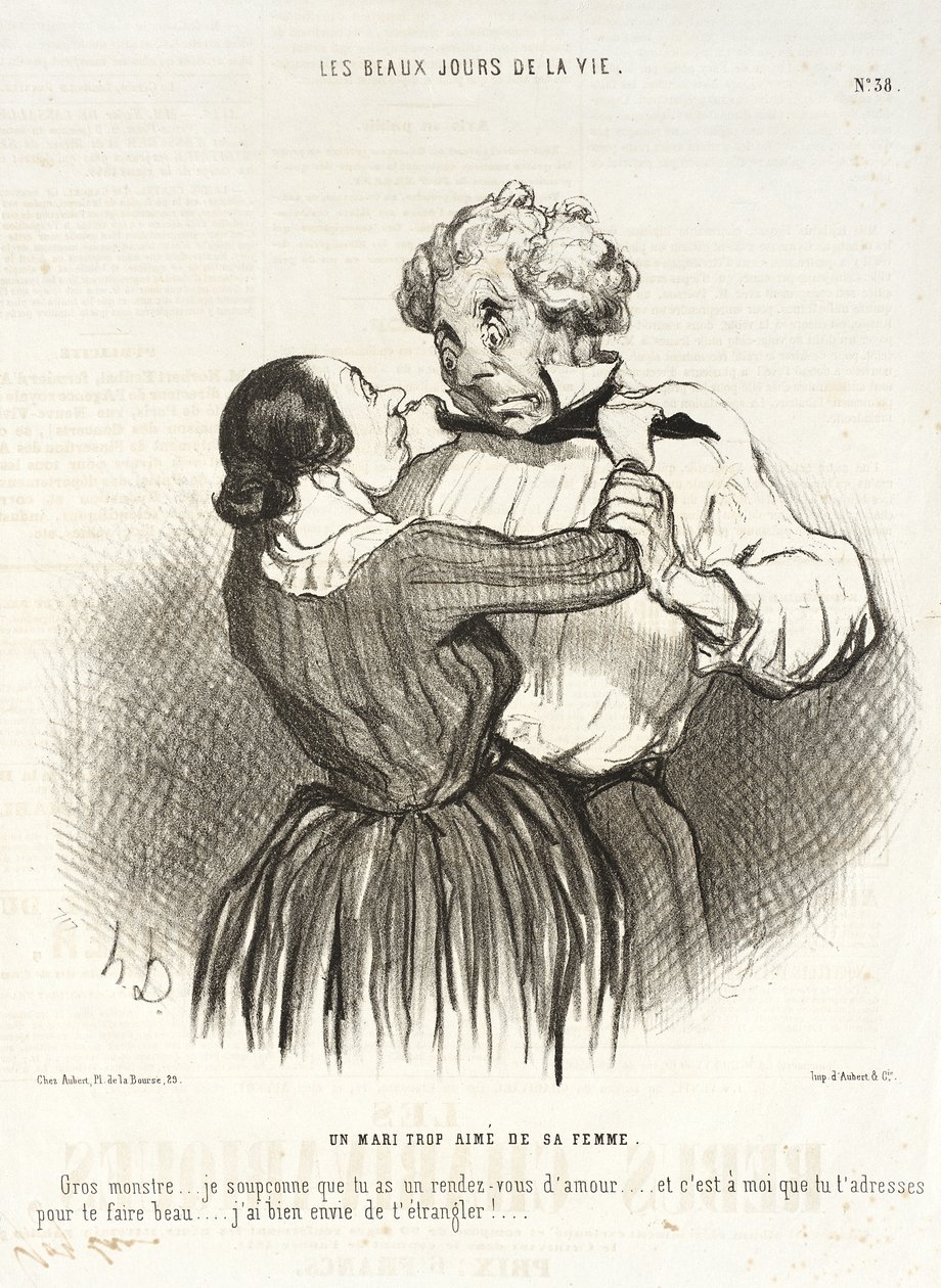 Un marito troppo amato dalla moglie. da Honoré Daumier
