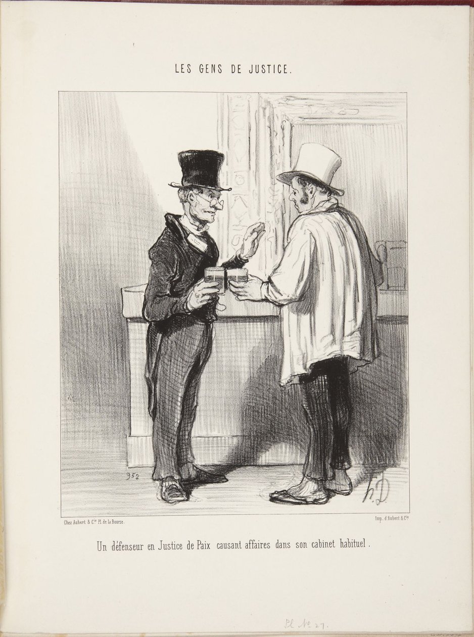 Un difensore presso il giudice di pace che discute affari nel suo solito studio da Honoré Daumier
