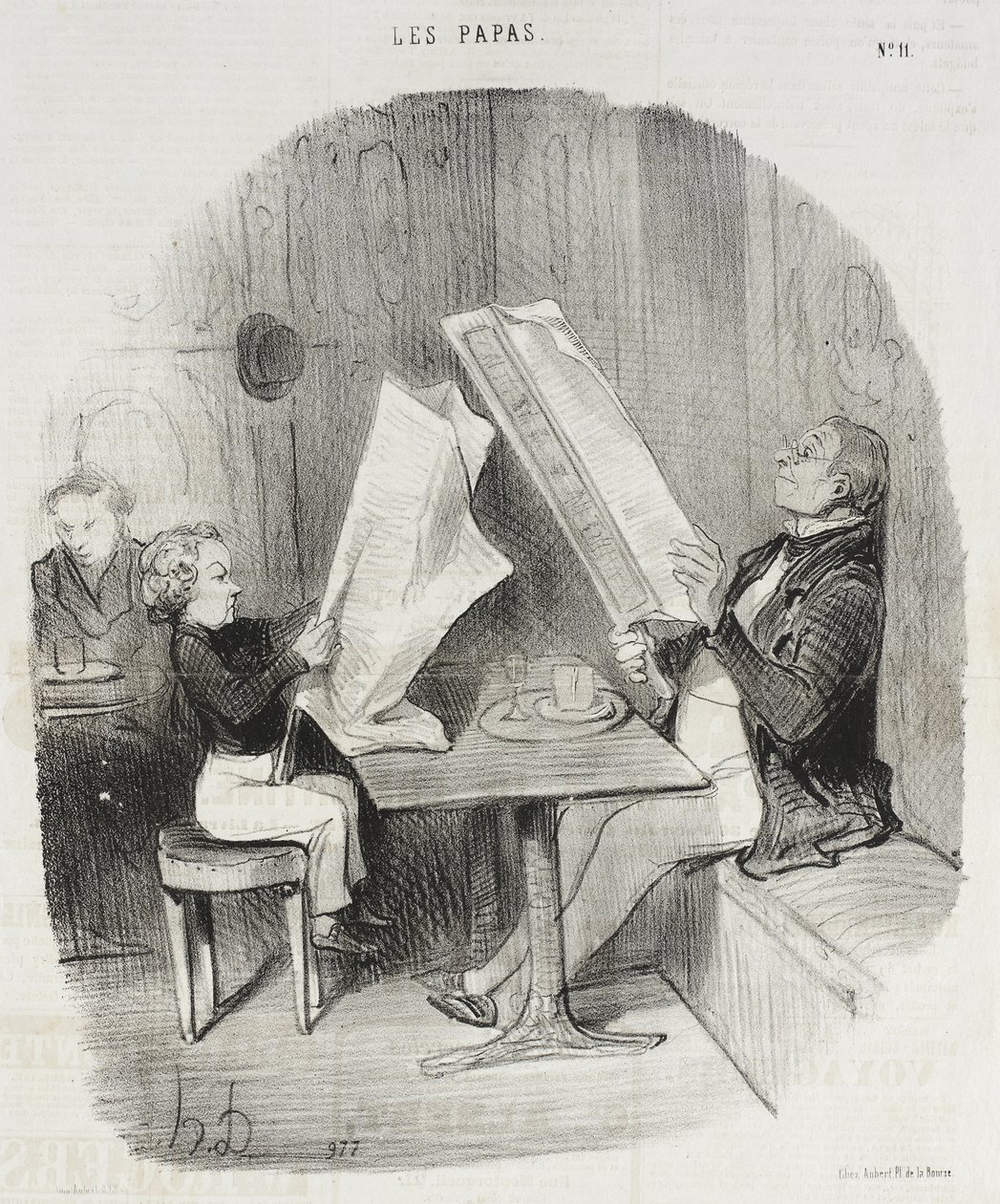 Un bambino che si diverte con poco. Le Constitutionnel gli basta per tutta la serata da Honoré Daumier