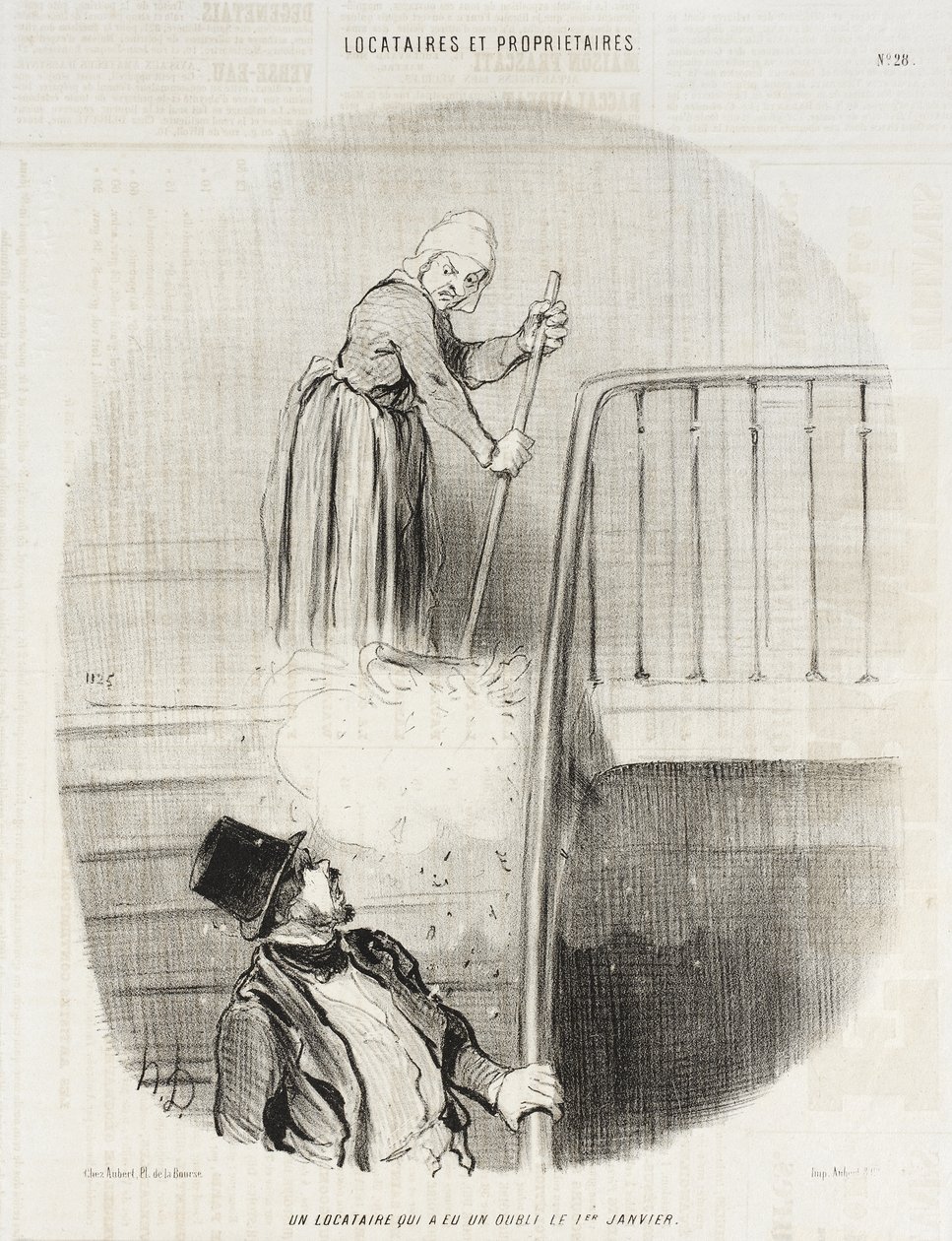 Un inquilino che ha dimenticato qualcosa il 1° gennaio da Honoré Daumier