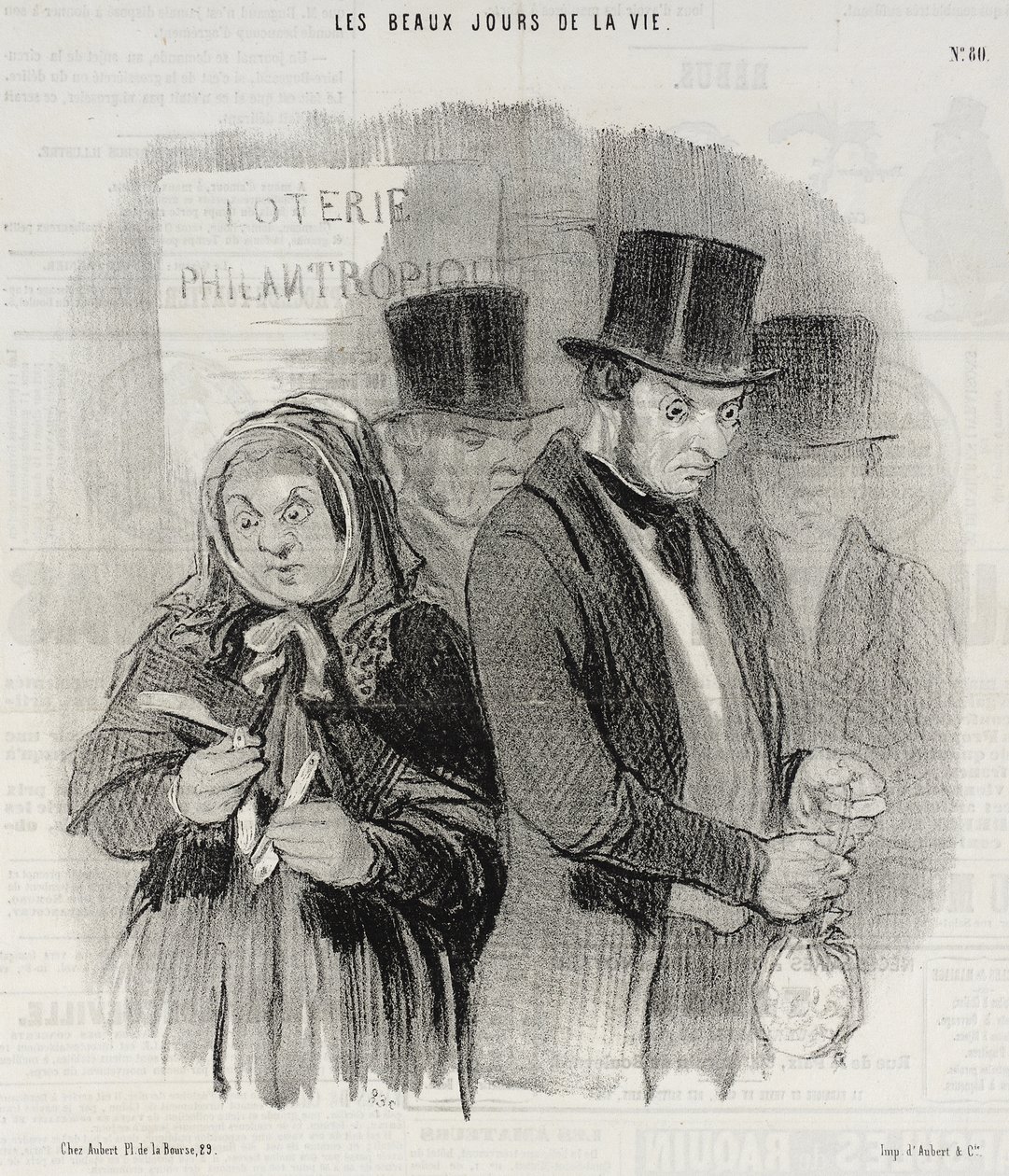 Una lotteria filantropica da Honoré Daumier