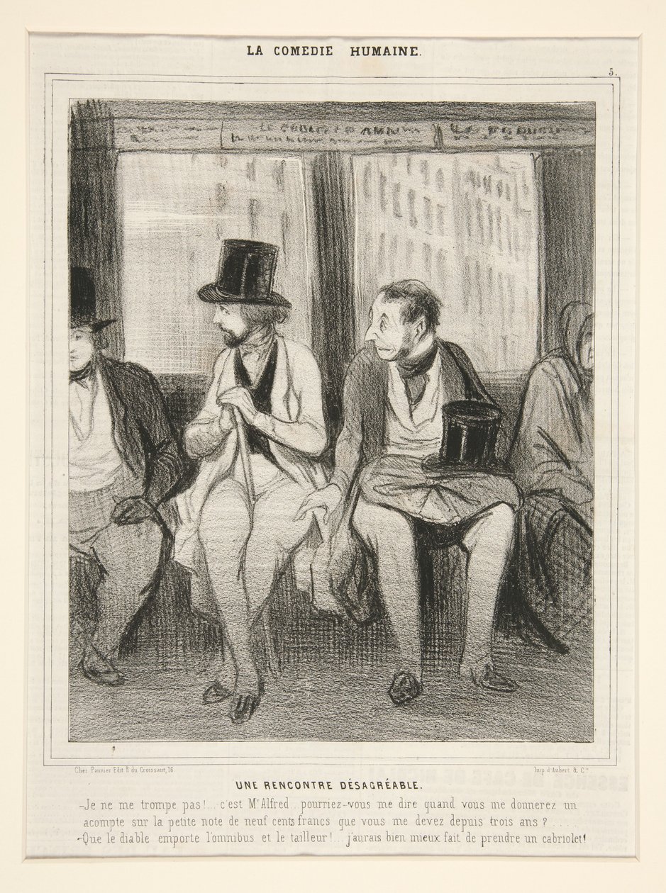 Un incontro spiacevole, tratto da *La Comédie humaine* da Honoré Daumier