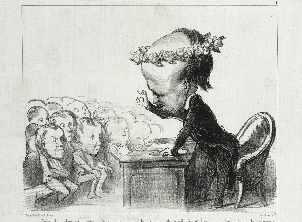 Victor Hugo in un discorso in tre punti... da Honoré Daumier