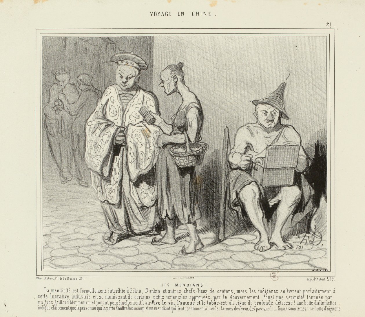Reise nach China Nr. 21: Die Bettler. Das Betteln ist in Peking streng verboten... da Honoré Daumier