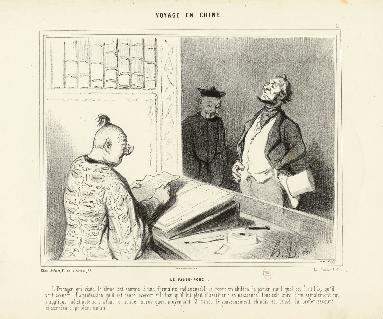 Viaggio in Cina n. 2: Il “Passe Porc”. Lo straniero in visita in Cina... da Honoré Daumier