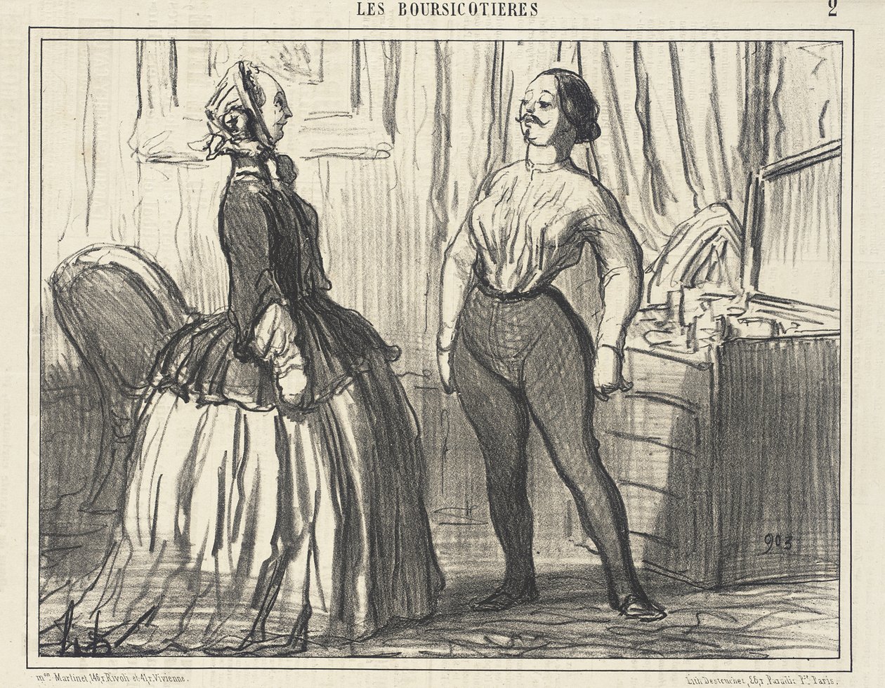 Vediamo... Sembro abbastanza uomo così? da Honoré Daumier