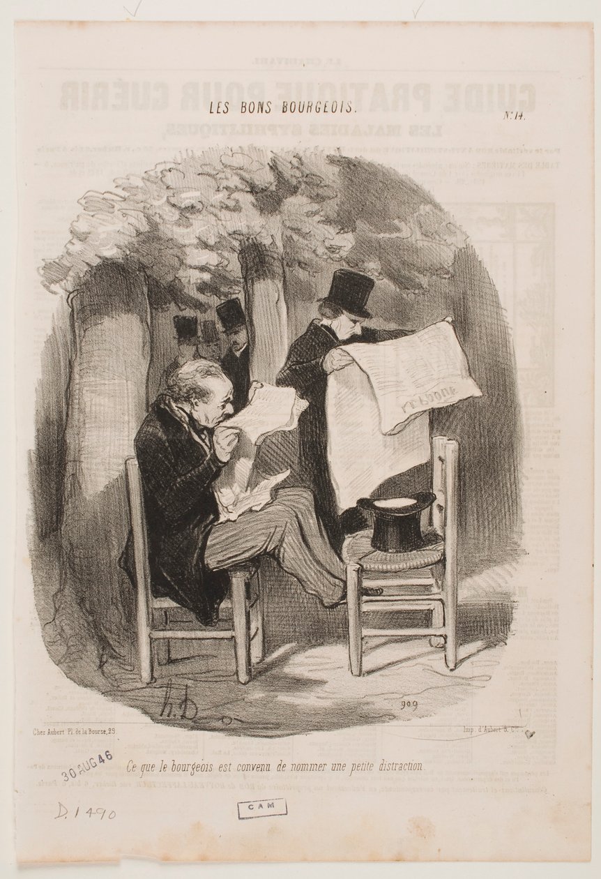 Ciò che la borghesia chiama una lieve distrazione. da Honoré Daumier