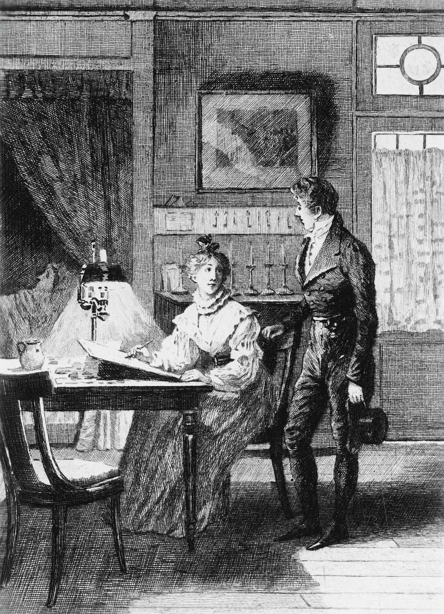 Illustrazione di Adrien Moreau (1843-1906) per La pelle di zigrino, romanzo di Honoré de Balzac (1799-1850) da Honore de Balzac