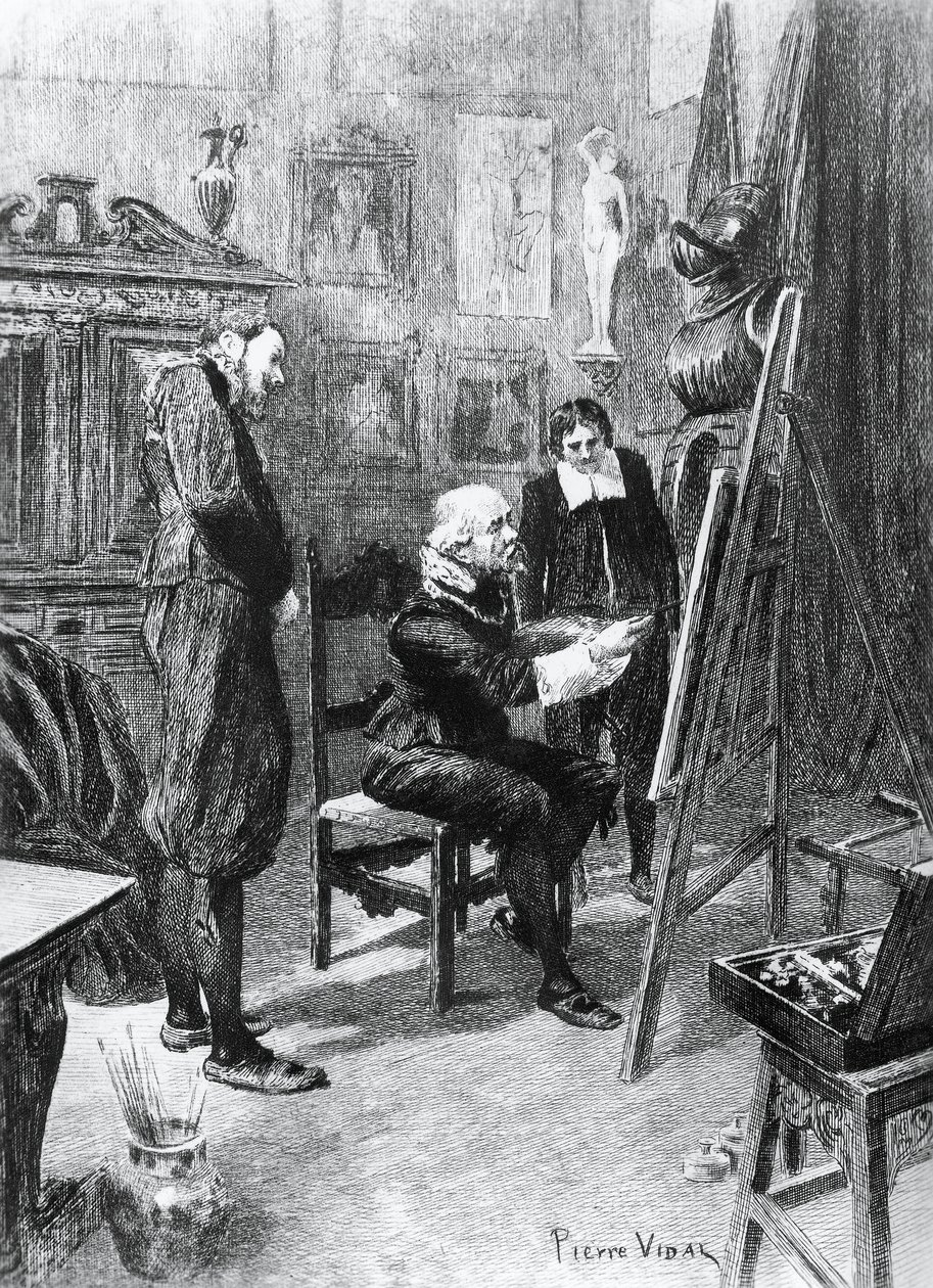 Illustrazione di Pierre Vidal (1849-1929) per Il capolavoro sconosciuto, racconto di Honoré de Balzac (1799-1850) da Honore de Balzac