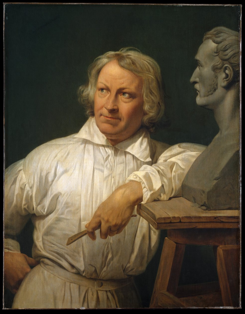 Bertel Thorvaldsen con il busto di Horace Vernet da Emile Jean Horace Vernet