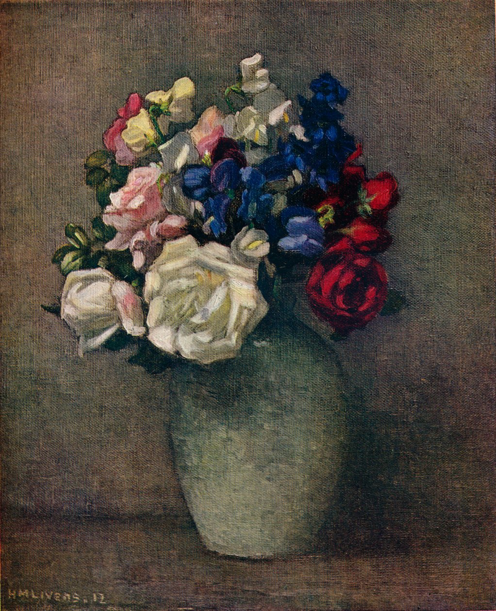Piselli odorosi e rose, XX secolo da Horace Mann Livens