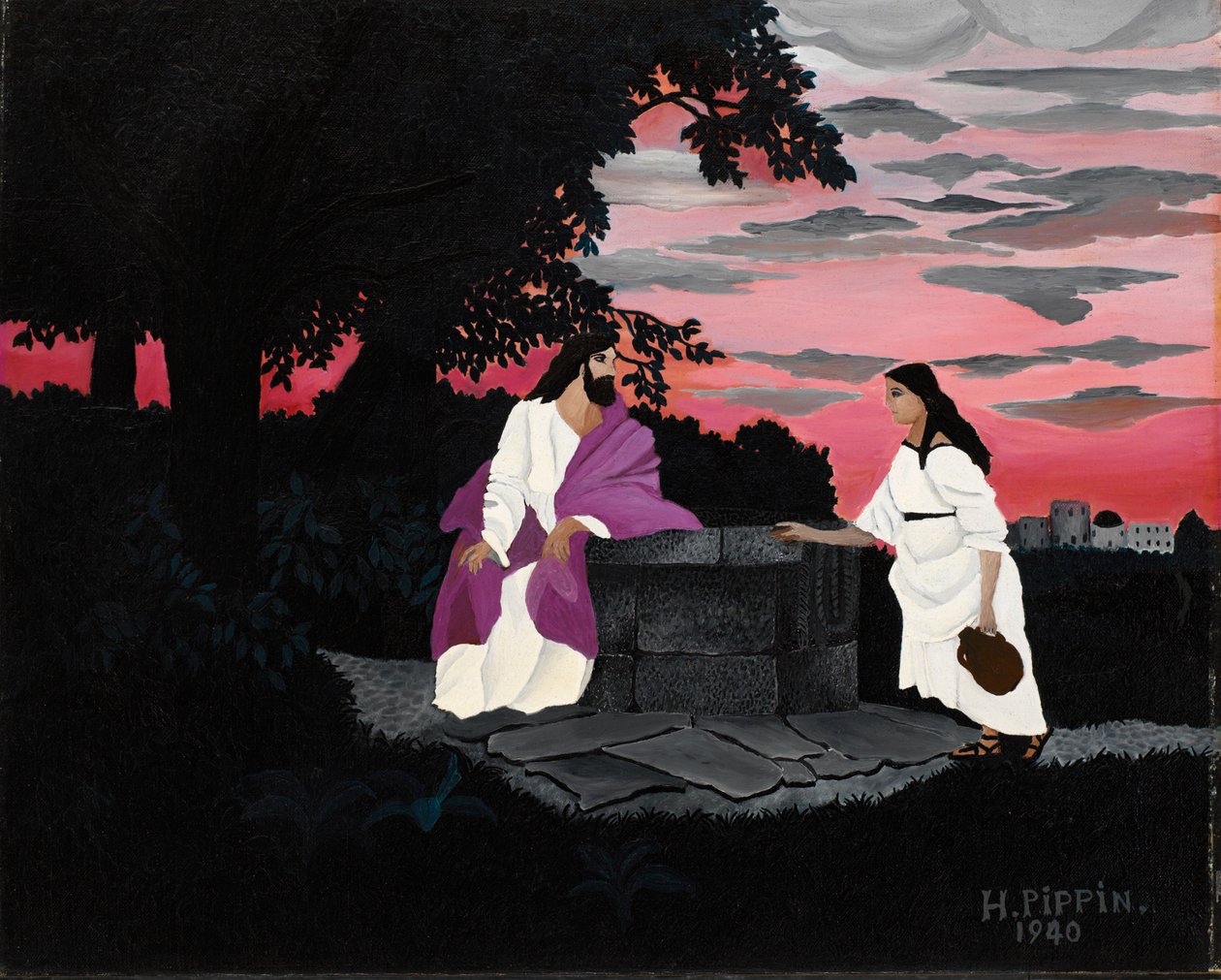 Cristo e la donna di Samaria da Horace Pippin