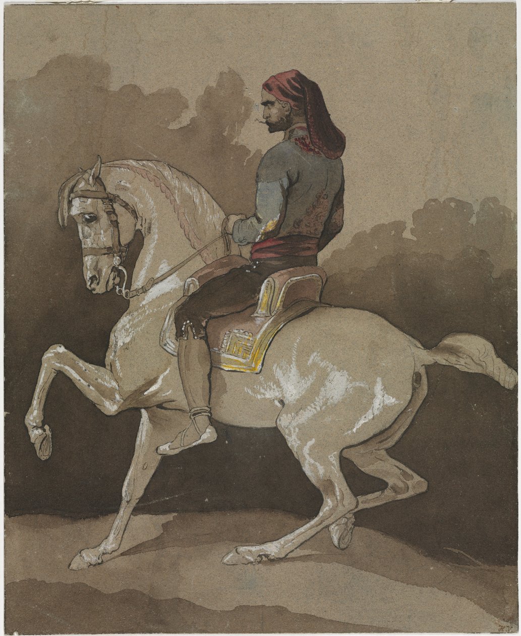 Arabo a cavallo da Emile Jean Horace Vernet