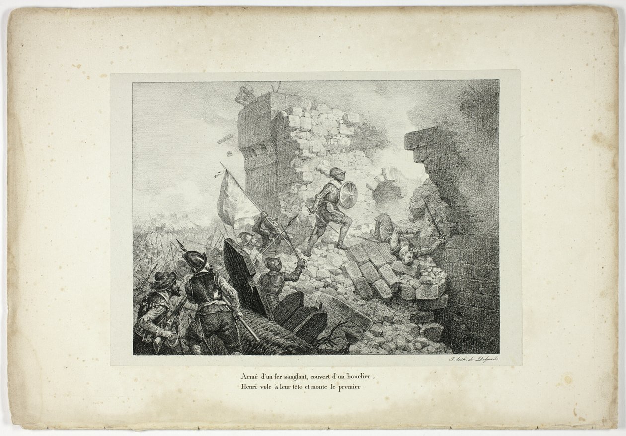 Armato di un ferro insanguinato, coperto da uno scudo... da Horace Vernet
