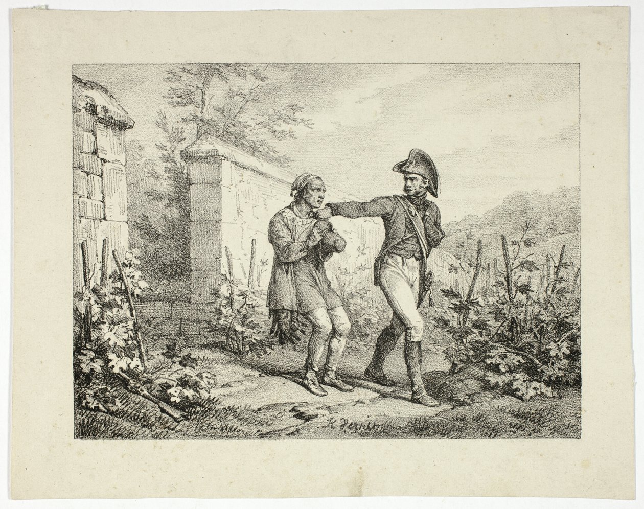 Arresto di un bracconiere da Emile Jean Horace Vernet