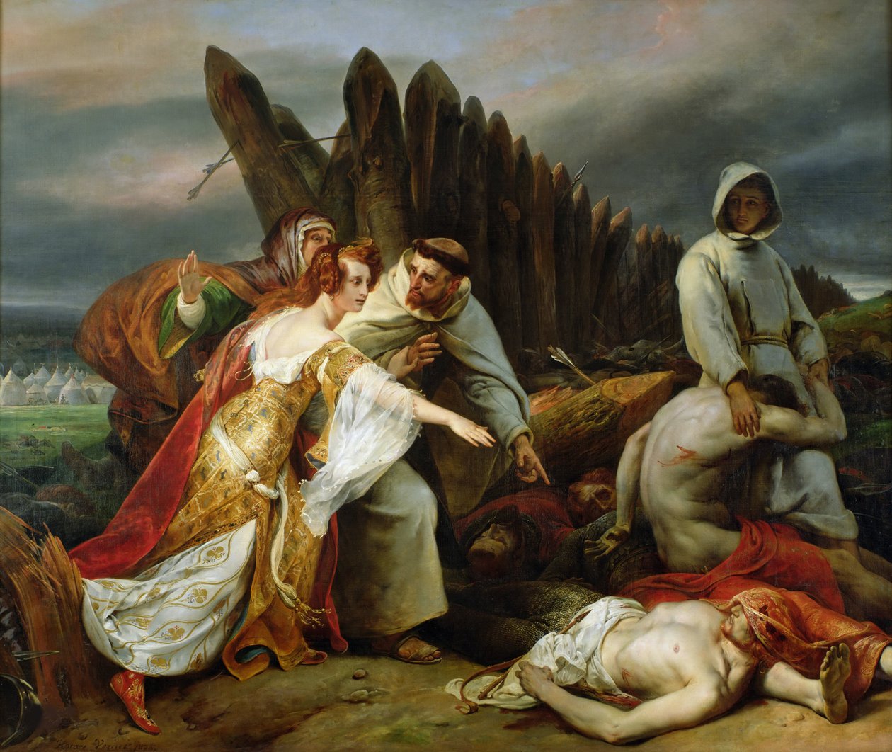Edith trova il corpo di Harold, 1828 da Emile Jean Horace Vernet