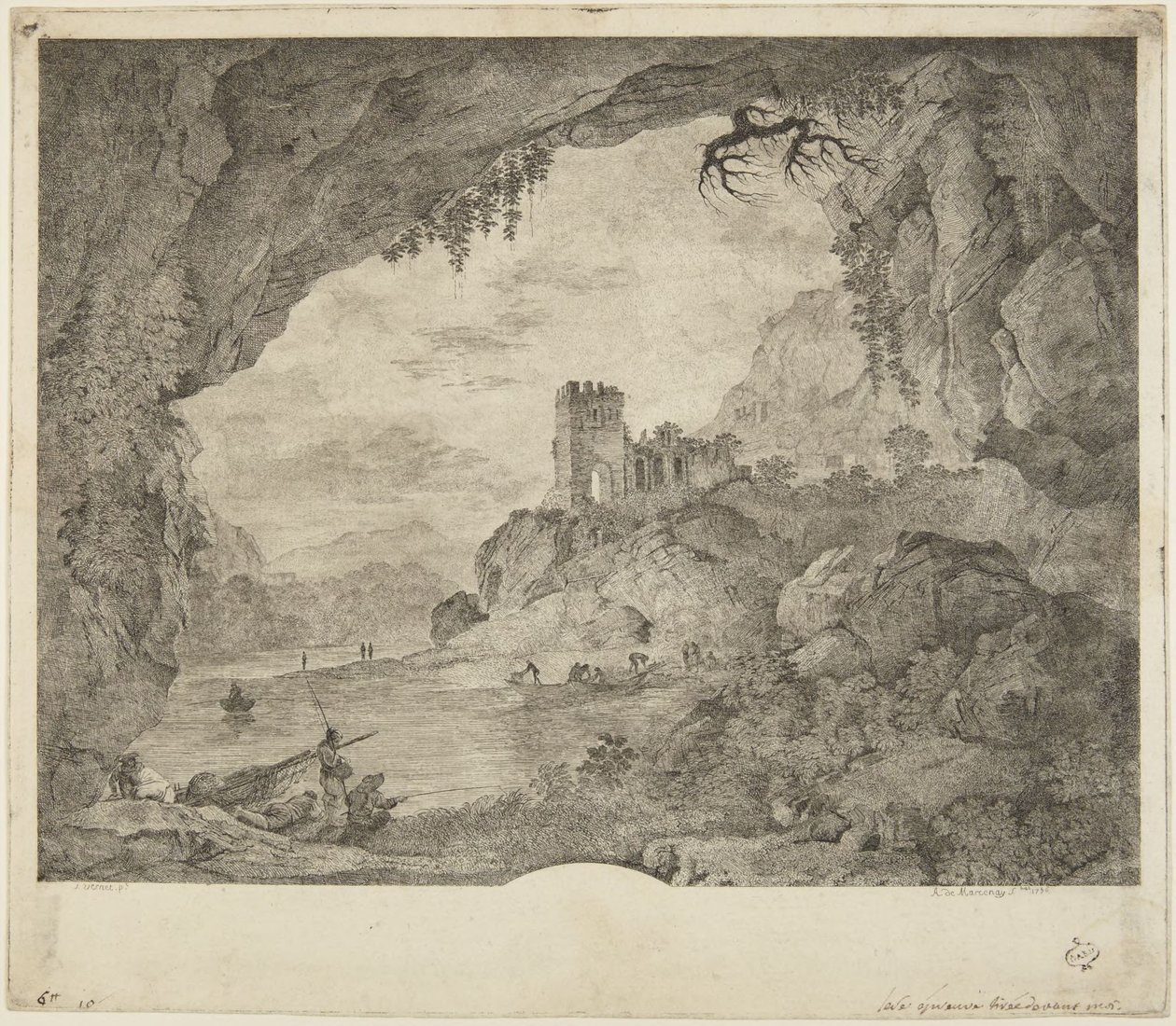 Pesca al chiaro di luna da Horace Vernet