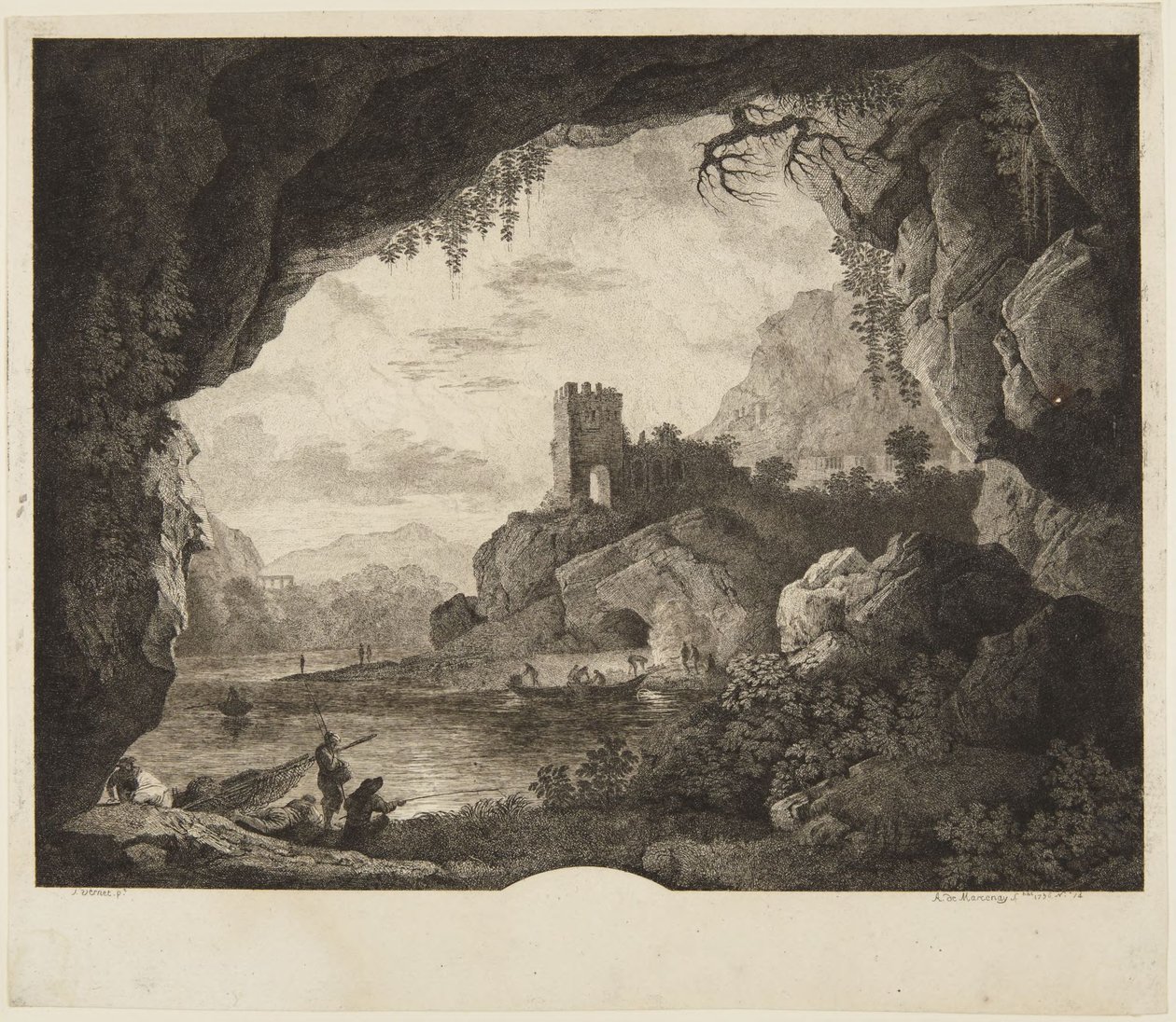 Pesca al chiaro di luna da Horace Vernet