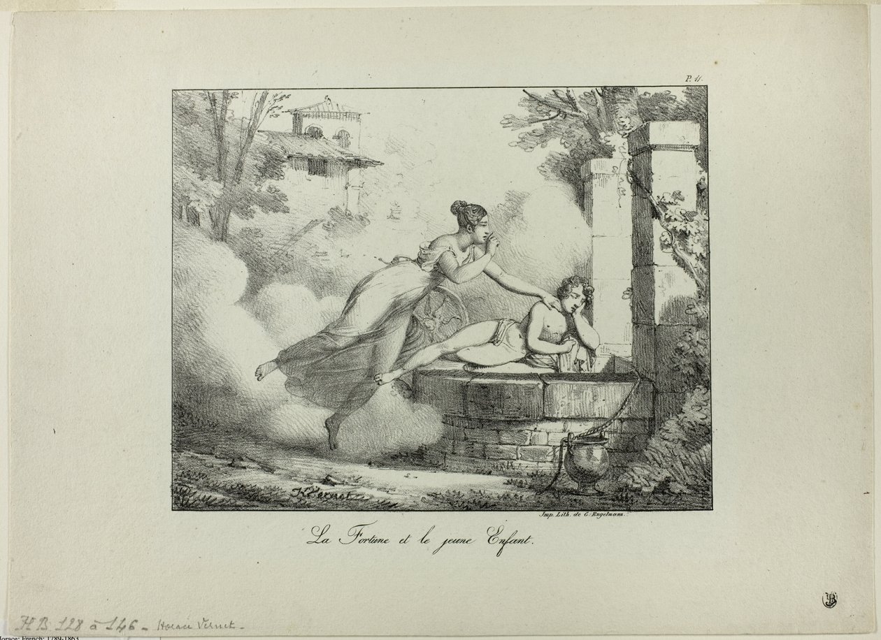 Fortuna e il bambino da Emile Jean Horace Vernet
