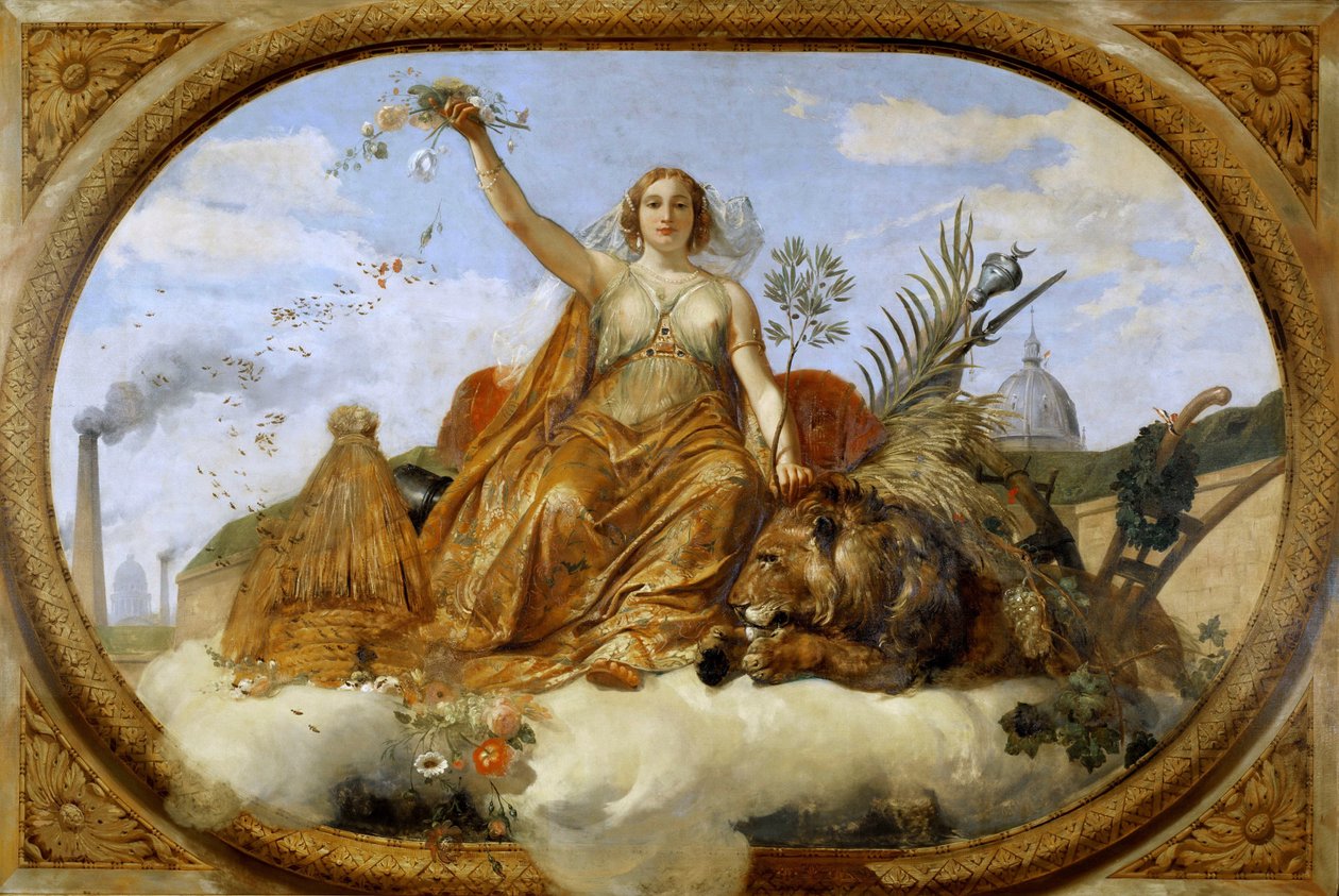Soffitto della Pace, dipinto, Salle des Pas perdus da Emile Jean Horace Vernet