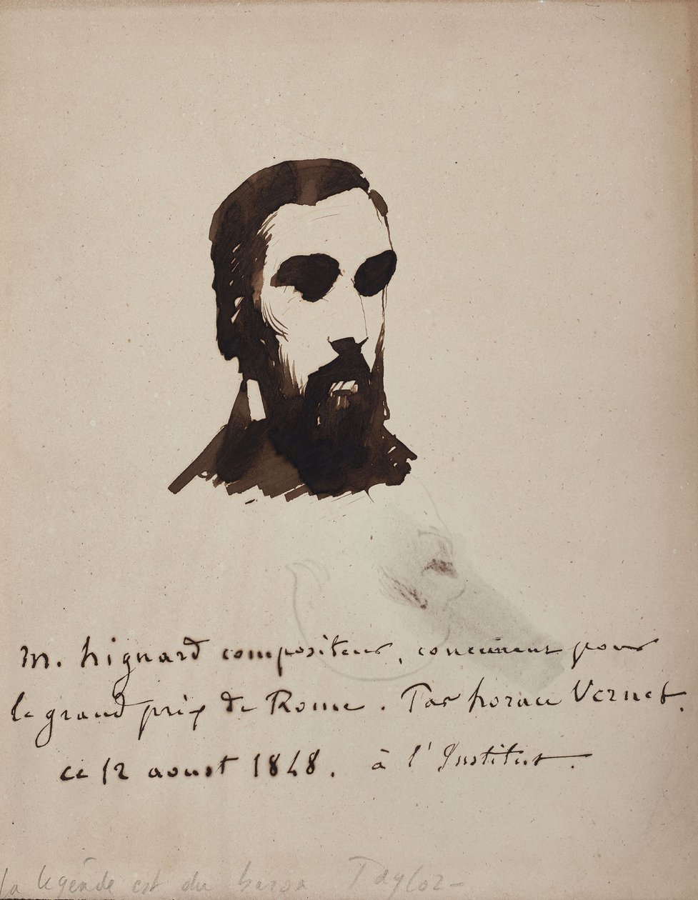 Ritratto del compositore Aristide Hignard 1822-1898, 1848 da Emile Jean Horace Vernet