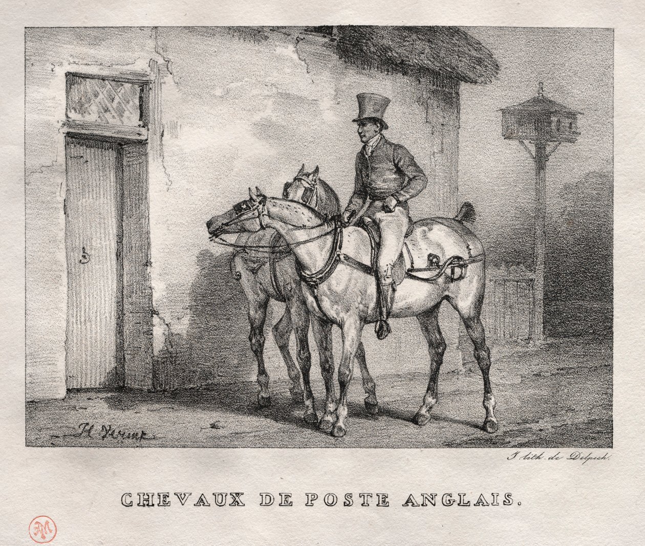 Cavalli postali, 1823 da Emile Jean Horace Vernet